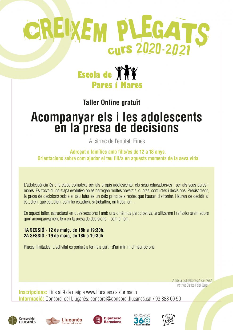 Acompanyar els i les adolescents en la presa de decisions